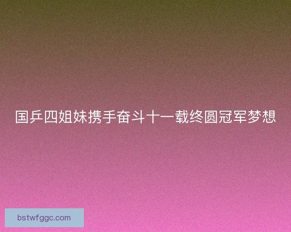 国乒四姐妹携手奋斗十一载终圆冠军梦想