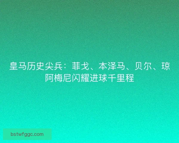 皇马历史尖兵：菲戈、本泽马、贝尔、琼阿梅尼闪耀进球千里程