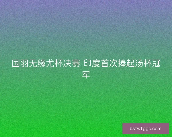 国羽无缘尤杯决赛 印度首次捧起汤杯冠军